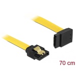 Delock SATA3 -> SATA3 F/F adatkábel 0.7m sárga egyenes/90° fel