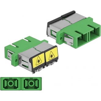Delock SC optikai szálas csatlakozó Párosító lézervédő zárral / borítással Duplex anya - SC Duplex a