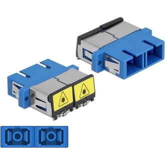 Delock SC optikai szálas csatlakozó Párosító lézervédő zárral / borítással Duplex anya - SC Duplex a