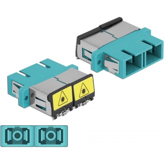 Delock SC optikai szálas csatlakozó Párosító lézervédő zárral / borítással Duplex anya - SC Duplex a