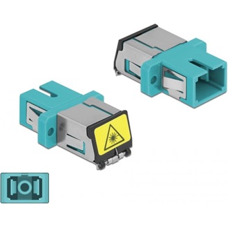 Delock SC optikai szálas csatlakozó Párosító lézervédő zárral / borítással Simplex anya - SC Simplex