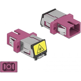 Delock SC optikai szálas csatlakozó Párosító lézervédő zárral / borítással Simplex anya - SC Simplex