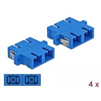 Delock SC Duplex -> SC Duplex M/M adapter kék 4db