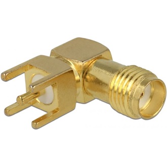 Delock SMA Jack 90° PCB Thread length 5 mm