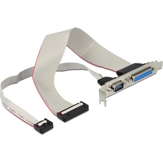 Delock Serial pinheader  Paraller pinheader -> Serial RS-232 Parallel IEEE-1284 F/F hátlapi kivezetés 0.3m