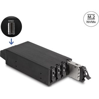 Delock Slim Mobil Rack 4 x M.2 NVMe SSD-hez Slim SAS SFF-8654 konnektorral