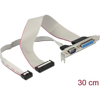 Delock Slot Bracket > 1 x Parallel, 1 x Serial layout: twisted