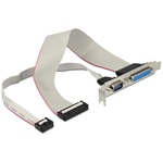 Delock Serial pinheader  Paraller pinheader -> Serial RS-232 Parallel IEEE-1284 F/F hátlapi kivezetés 0.3m