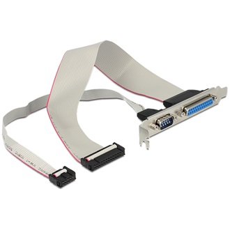 Delock Serial pinheader  Paraller pinheader -> Serial RS-232 Parallel IEEE-1284 F/F hátlapi kivezetés 0.3m