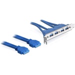 Delock 2db USB-A 3.0 pinheader -> 4db USB-A 3.0 F/F hátlapi kivezetés 0.4m