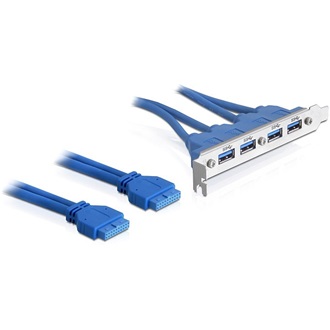 Delock 2db USB-A 3.0 pinheader -> 4db USB-A 3.0 F/F hátlapi kivezetés 0.4m
