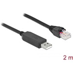 Delock 64161 USB-A 2.0 -> Serial RS-232 RJ45 M/M adatkábel 2m fekete FTDI chipset