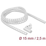Delock Spirális kábelburkolat behúzó eszközzel 2,5 m x 15 mm fehér