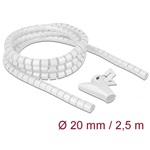 Delock Spirális kábelburkolat behúzó eszközzel 2,5 m x 20 mm fehér