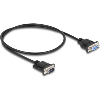 Delock Serial RS-232 DB9 -> Serial RS-232 DB9 M/F adatkábel 0.5m fekete null modem