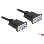 Delock Serial RS-232 DB9 -> Serial RS-232 DB9 F/F adatkábel 1m fekete null modem