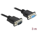 Delock Serial RS-232 DB9 -> Serial RS-232 DB9 M/F adatkábel 3m fekete null modem