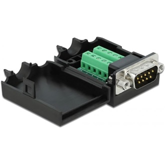 Delock D-Sub 9pin -> Terminal block 10pin M/F adapter fekete házzal