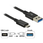 Delock USB-A 3.2 Gen2 -> USB-C 3.2 Gen2 M/M adatkábel 1m fekete