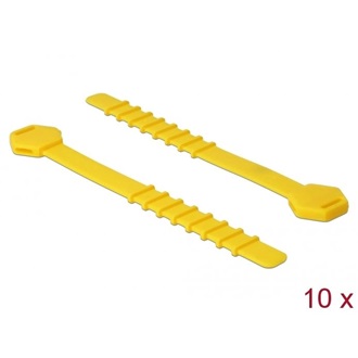 Delock Szilikon kábelkötegelo újrahasznosítható 10 darabos csomagban sárga