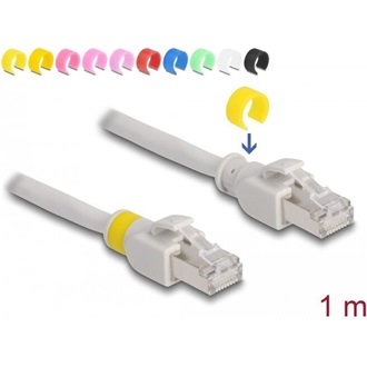 Delock RJ45 CAT6A S/FTP -> RJ45 CAT6A S/FTP M/M adatkábel 1m szürke színes jelólővel