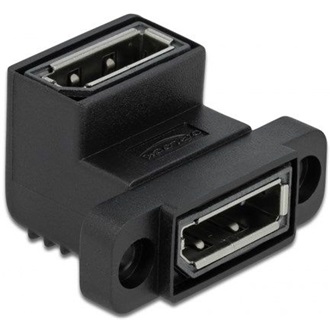 Delock Easy 45 DisplayPort 1.4 -> DisplayPort 1.4 F/F adapter fekete 90°