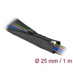 Delock Szőtt önzáródó karmantyú 1 m x 25 mm-es fekete