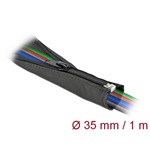 Delock Szőtt önzáródó karmantyú 1 m x 35 mm-es fekete