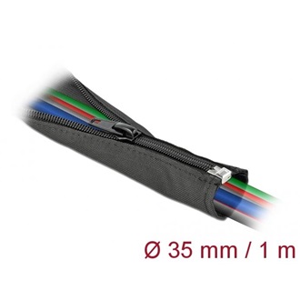 Delock Szőtt önzáródó karmantyú 1 m x 35 mm-es fekete