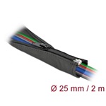 Delock Szőtt önzáródó karmantyú 2 m x 25 mm-es fekete