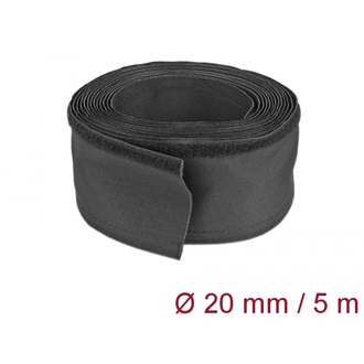 Delock Szőtt tépőzáras karmantyú 5 m x 20 mm-es, fekete