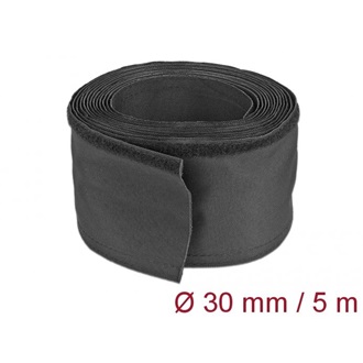 Delock Szőtt tépőzáras karmantyú 5 m x 30 mm-es, fekete