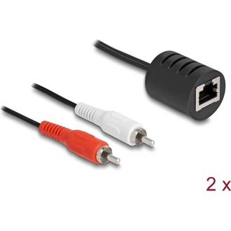 Delock Sztereo Audio bővítő RJ45 anya - 2 db. RCA apa Cat.5 akár 50 m 2 db-os szett