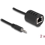 Delock Sztereo Audio bővítő RJ45 anya   3,5 mm-es sztereo jack apa Cat.5 akár 50 m 2 db-os szett