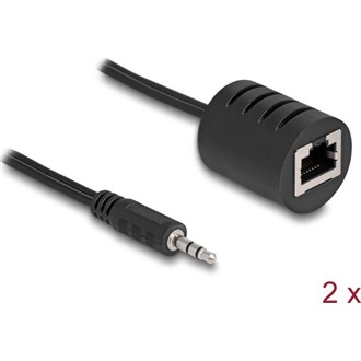 Delock Sztereo Audio bővítő RJ45 anya   3,5 mm-es sztereo jack apa Cat.5 akár 50 m 2 db-os szett