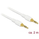Delock Jack stereo 3,5mm (3pin) -> Jack stereo 3,5mm (3pin) M/M audio kábel 2m fehér