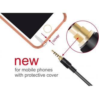 Delock Jack stereo 3,5mm (4pin) -> Jack stereo 3,5mm (4pin) M/M audio kábel 2m fekete