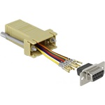 Delock D-Sub 9pin -> RJ45 F/F adapter bézs
