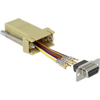 Delock D-Sub 9pin -> RJ45 F/F adapter bézs