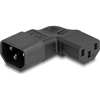 Delock Tápadapter IEC 60320 - C14 - C13, apa / anya, 10 A, 90 -ban balra / jobbra hajlított