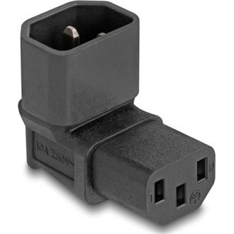 Delock Tápadapter IEC 60320 - C14 - C13, apa / anya, 10 A, 90 -ban hajlított
