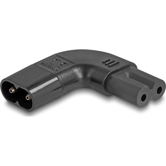 Delock Tápadapter IEC 60320 - C8 - C7, apa / anya, 2,5 A, 90 -ban balra / jobbra hajlított