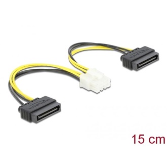 Delock 2db SATA Power 15pin -> Power 8pin EPS M/F adapter 0.15m