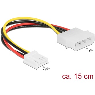 Delock Molex Power 4pin -> Floppy Power M/F tápkábel 0.15m
