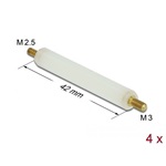 Delock Távtartó M2.5 - M3, hatszögletű, külső menetes / külső menetes, 42 mm-es természetes színű, 4