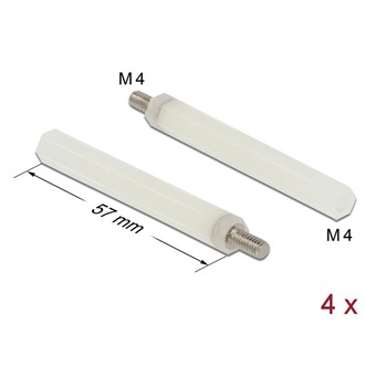 Delock Távtartó M4 - M4, hatszögletű, belső menetes / külső menetes, 57 mm-es, természetes szinű 4 d