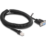 Delock D-Sub 9pin -> RJ50 F/M adatkábel 1.5m fekete tekercselt