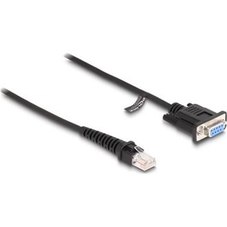 Delock D-Sub 9pin -> RJ50 F/M adatkábel 1.5m fekete tekercselt
