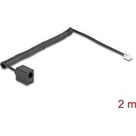 Delock Telefon csavart kábel RJ11 apa - RJ11 anya fekete színű 2 m