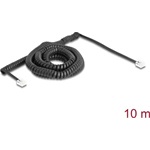 Delock Telefon csavart kábel RJ11 apa - RJ11 apa fekete színű 10 m